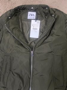 Zara Olive Green Puffer Jacket