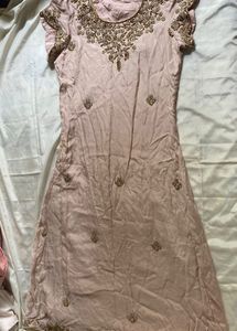 Chanderi Embroidered Pink kurta