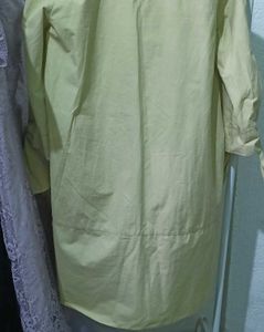butter yellow v neck dress