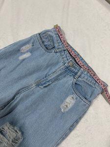 Ripped Straight Fit Jeans