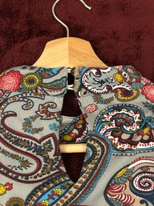 Paisley Print Long Sleeve Blouse