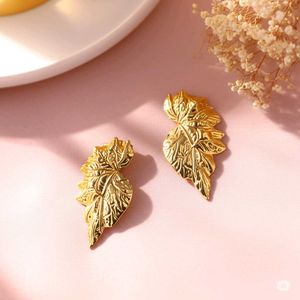 18k Gold Leaf Statement Earrings