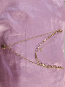 Layered Oxidised Gold Necklace Set