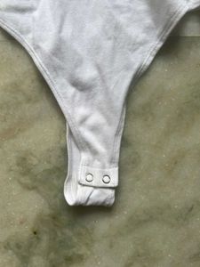 White Lace-Up Bodysuit