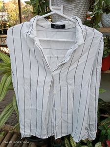 Bershka Striped Button-Down Shirt