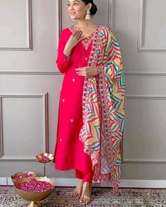 Cotton Silk Kurta Pant Set With Duu
