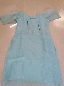 Light Blue Sequence Feeding Kurti