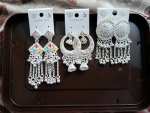 All 3 Silver Tone Fashion Earrings