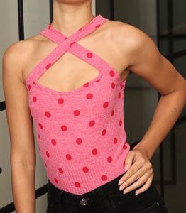 Pink Polka Dot Tank Top