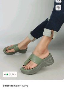 Green Wedge Sandals