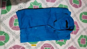 Blue Casual Button-Down Shirt