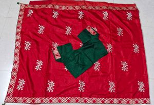 Red Embroidered Saree