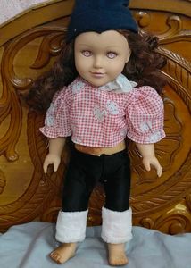 Vintage Doll with Checked Top