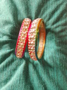 Colorful Rhinestone Bangles (Set of 2)