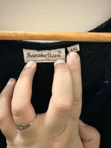 Elegant Black chikankari embroidery short top