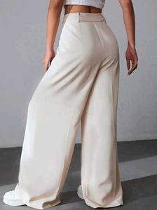 Cream Wide Leg Trousers