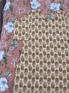Light Brown Printed Kurta Set