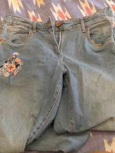 Floral Embroidered Jeans
