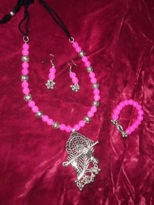 Krishna Pendant Jewelry Set For Girls