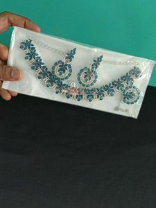 Blue  Neckset Earrings And Mangtikka. Very Special