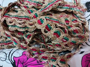 Very Beautiful Golden Green Red Lace