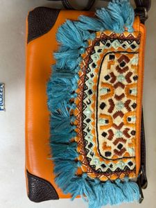 new leather Boho Embroidered crossbody bag
