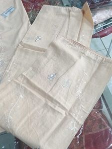 Peach Embroidered Suit