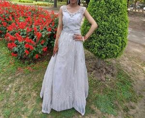 Elegant White Embroidered Gown