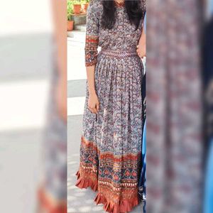 Sanganeri Print  Gown