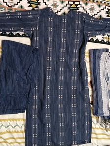 Blue Printed Kurta Set