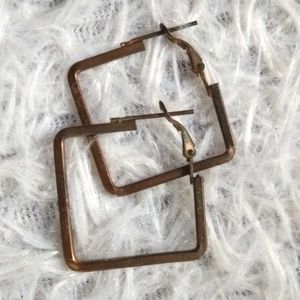 Stylish Copper Coloured Square Hoop Earrings