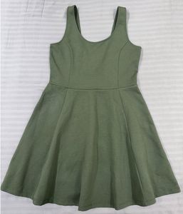 Olive Green Fit & Flare Dress