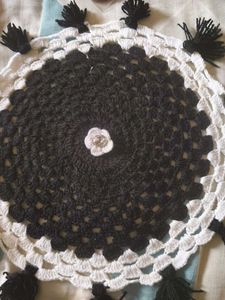 Crochet Black & White Decorative Doily