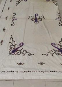 Used Embroidery Bedsheet Size - 105&#34; x 90&#34;