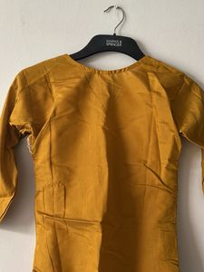 Mustard  V neck festive kirti