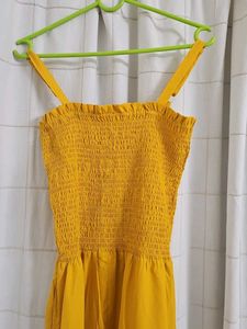 Mustard Yellow Smocked Jumpsuit