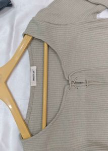 Ribbed Tie-Front Crop Top