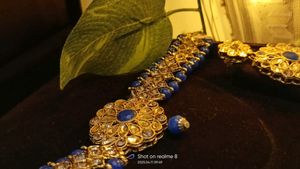 Blue Colour Chokar With Earrings