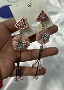 Floral Tassel Dangle Earrings