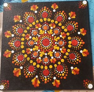 Dot Mandala Art In Canvas