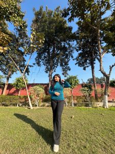 Stylish Teal Blue Knit Top