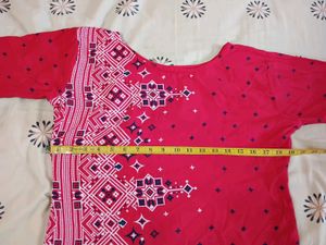Magenta High Neck Kurta