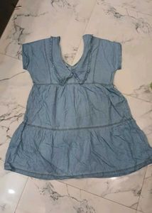 new Denim Tiered Mini Dress top