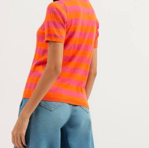 Lovely Round Neck Striped Knitted Top.