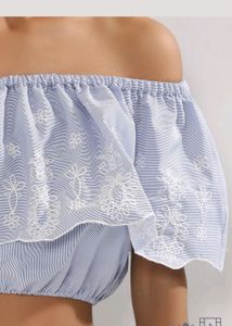 Frill Off Shoulder Crop Top