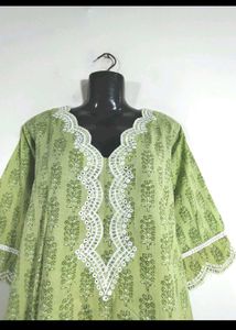 Libas Green Printed Kurti Set