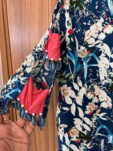 Blue Kurta With Designer Sleeves
