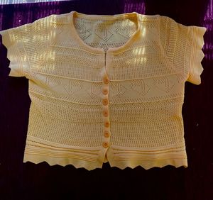 Yellow Knit Cardigan