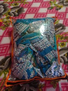 Blue Embroidered Kurta Set(padded)