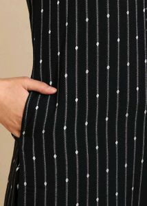 Striped Black Kurta